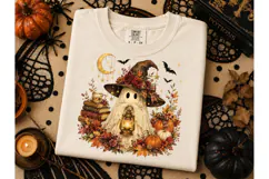 Cottagecore Ghost Witch Fall PNG Tee-Cottagecore Ghost Witch Product Image 3