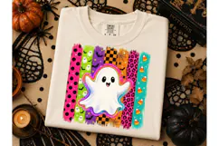 Cute Halloween Ghost Rainbow PNG Tee Product Image 3