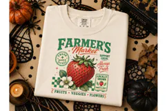 Farmer's Market Strawberry PNG Tee Product Image 2
