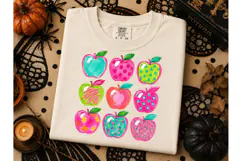 Colorful Apples Teacher PNG Shirt Design Product Image 3