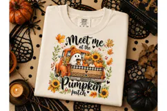 Meet Me Pumpkin Patch Ghost PNG Tee Product Image 3