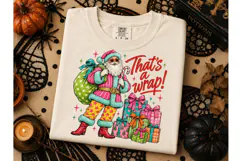 That's A Wrap Santa Christmas PNG Tee-That's A Wrap Santa Ch Product Image 3