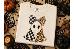 Coquette Ghost Leopard Check PNG Tee Product Image 3