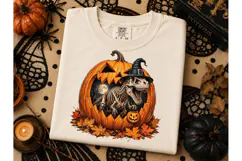 Halloween Dino Skeleton Pumpkin PNG Tee Product Image 1