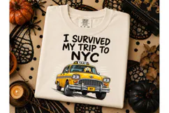 I Survived NYC Taxi Funny Tee PNG Product Image 3