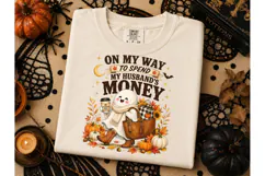 Spend Husband Money Ghost PNG Tee Product Image 2