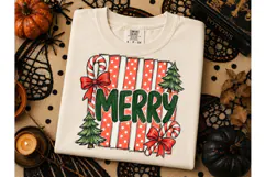 Merry Christmas Candy Cane PNG Tee-Merry Christmas Candy Can Product Image 2