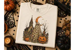 Halloween Ghost Leopard PNG Shirt Design Product Image 3