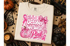 In October We Wear Pink PNG Tee Product Image 3