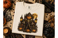 Pumpkin King Halloween Throne PNG Tee Product Image 3