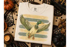 Mallard Duck Flying Vintage PNG Shirt Product Image 2