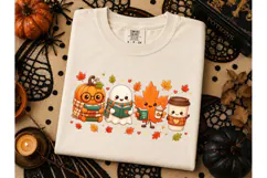 Fall Tales Cute Ghost Pumpkin PNG Tee Product Image 2