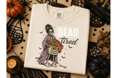 Dead Tired Skeleton Laundry PNG Tee Product Image 3