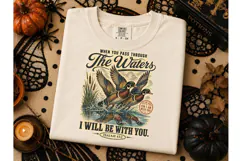 Duck Isaiah 43:2 PNG Christian Tee Desig Product Image 3