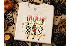 Halloween Teacher Pencils PNG Shirt Desi Product Image 2