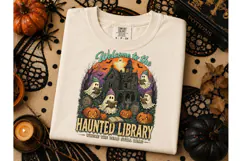 Haunted Library Ghost Halloween PNG Tee-Haunted Library Ghos Product Image 2