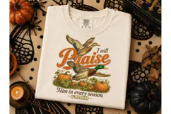 I Will Praise Him Every Season PNG Tee Product Image 3