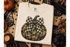 Camo Pumpkin Bow PNG Fall Tee Design Product Image 3