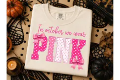 In October We Wear Pink PNG Tee Product Image 3