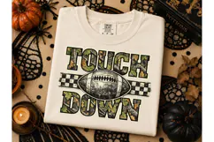 Touchdown Camo Football PNG Tee Design Product Image 3