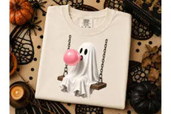 Ghost Bubblegum Swing Halloween PNG Tee Product Image 3