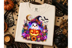 Cute Ghost Witch Pumpkin Halloween PNG Product Image 3