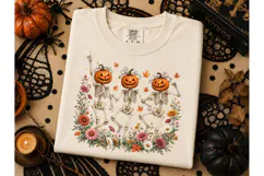Dancing Pumpkin Skeleton Halloween PNG T Product Image 3