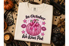 In October We Wear Pink PNG Tee Product Image 3
