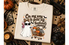 Halloween Ghost Shopping PNG Tee Design Product Image 1