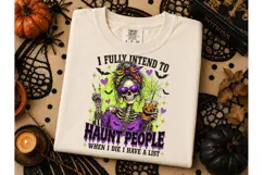 Haunt People Skeleton Halloween PNG Tee Product Image 3