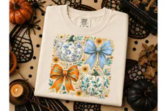 Fall Pumpkin Bow Coquette PNG Sublimatio Product Image 3