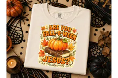 Fall-O-Ween Jesus PNG Christian Tee Product Image 3