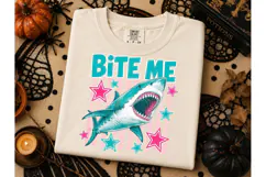 Bite Me Shark PNG Tee Sublimation Design Product Image 3
