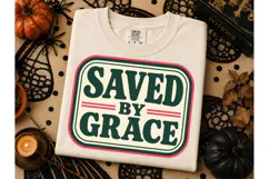 Saved By Grace PNG Christian Tee Design Product Image 2