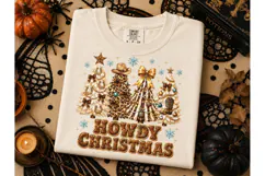 Howdy Christmas Western Trees PNG Tee Product Image 2