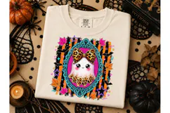 Halloween Ghost Bow PNG Sublimation Tee Product Image 3