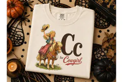 C is for Cowgirl Vintage PNG Tee Design Product Image 3