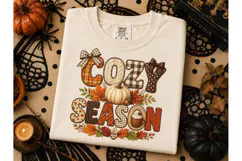 Cozy Season Fall Pumpkin PNG Tee Design Product Image 1