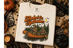 Hooked On Halloween Skeleton PNG Tee Product Image 2