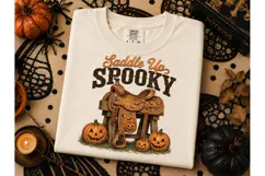 Saddle Up Spooky Halloween PNG Tee Product Image 2