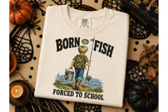 Born to Fish Forced to School PNG Tee Product Image 3