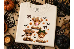 Halloween Highland Cow PNG Fall Tee Product Image 3