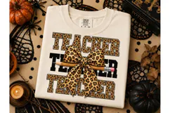 Leopard Teacher PNG Halloween Tee Design Product Image 2