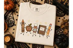 Leopard School Supplies PNG Teacher Tee Product Image 3