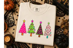 Colorful Christmas Trees PNG Shirt Desig Product Image 3