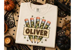 Camo Pencils Custom Name PNG Tee Design Product Image 3