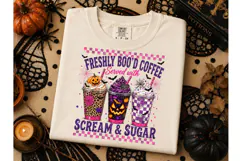 Freshly Boo'd Coffee Halloween PNG Tee Product Image 3