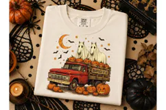Halloween Ghost Horse Truck PNG Tee Product Image 2
