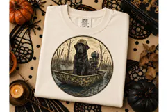 Black Lab Duck Hunting Boat PNG Tee Product Image 3