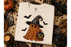Leopard Ghost Witch Halloween PNG Tee Product Image 3